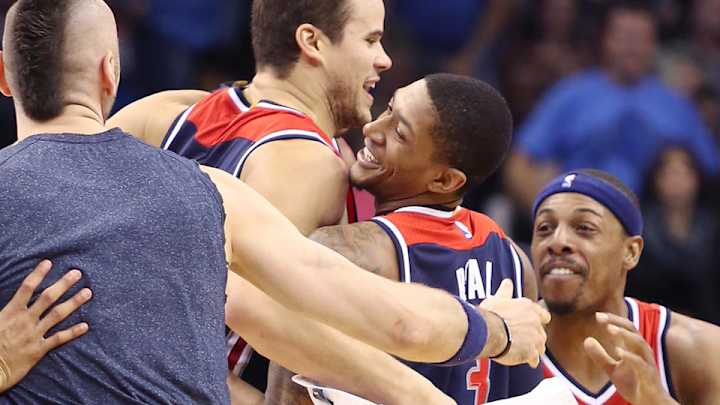 Video: Wizards' Bradley Beal converts buzzer-beating lob to down Magic