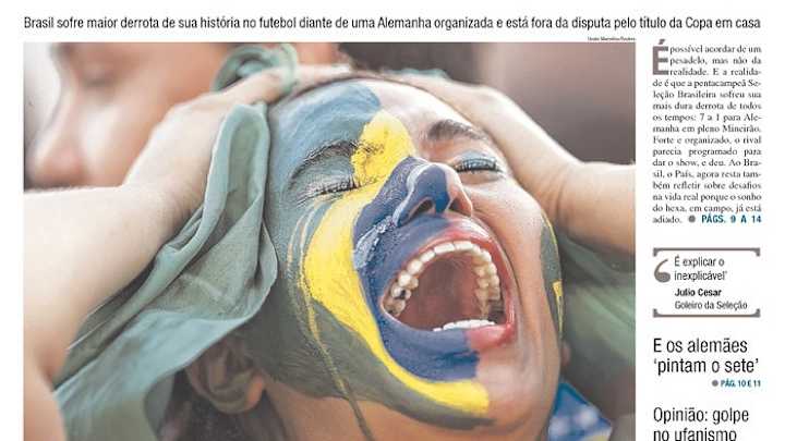 The front pages of Brazilian papers after World Cup humiliation are sad