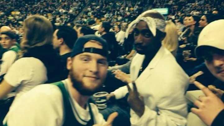 Tupac Shakur Impersonator Sits Courtside at Celtics Game