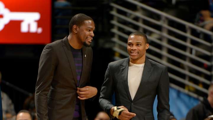 Thunder F Kevin Durant, PG Russell Westbrook return to practice Thunder F Kevin Durant, PG Russell Westbrook return to practice