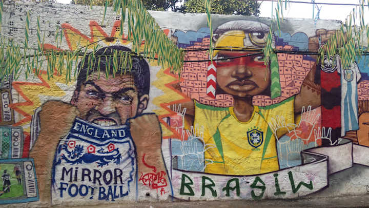 Soccer-inspired graffiti a mainstay of Rio de Janeiro, Brazilian landscape Soccer-inspired graffiti a mainstay of Rio de Janeiro, Brazilian landscape