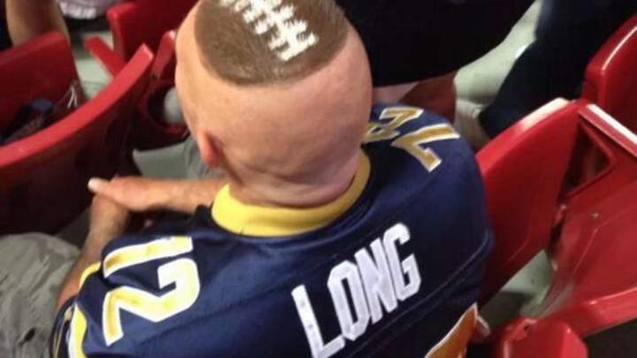Rams fan gets football-shaped haircut