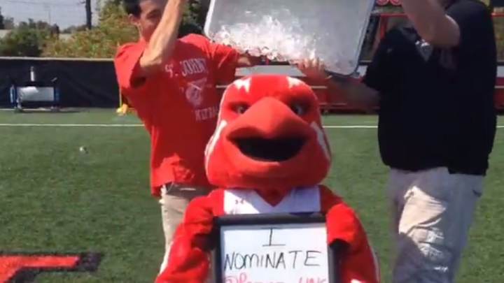 ALS Ice Bucket Challenge has spread to college mascots
