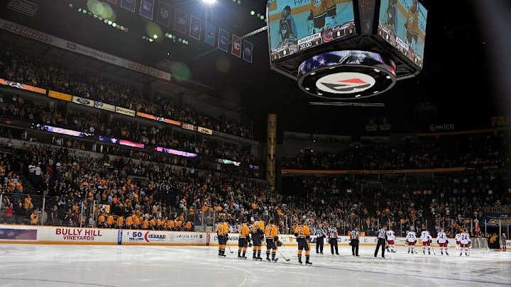 Video: Predators broadcaster hit in head by puck during filming Video: Predators broadcaster hit in head by puck during filming