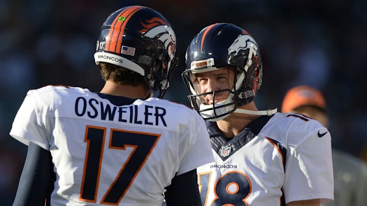 Brock Osweiler was not happy Peyton Manning stayed in a blowout game Brock Osweiler was not happy Peyton Manning stayed in a blowout game