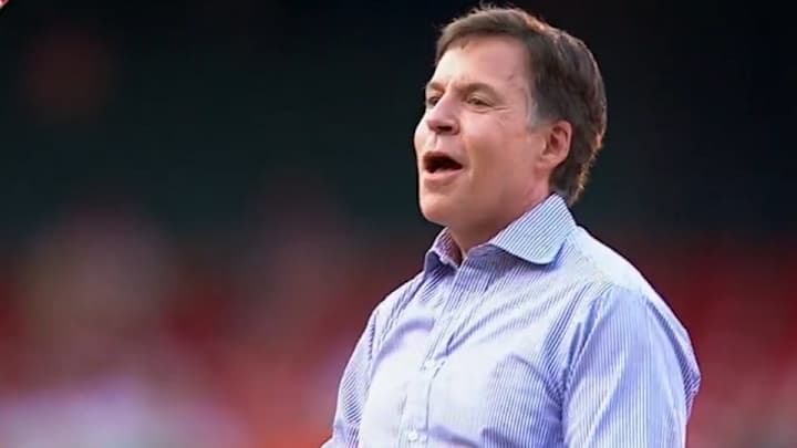 Bob Costas messed up the first pitch at a Cardinals game so he asked for a do-over