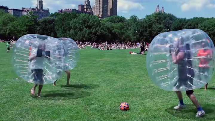 You can now play soccer inside an inflatable bubble