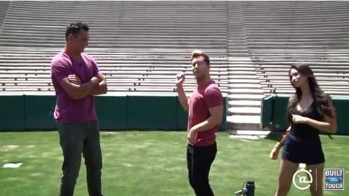 Lance Bass gave Joe Fauria some end zone dance choreography Lance Bass gave Joe Fauria some end zone dance choreography