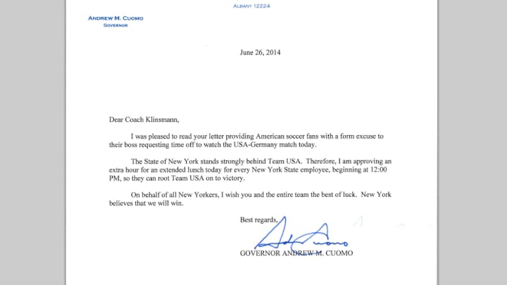 The Governor of New York just gave all state employees an extra long lunch for the World Cup