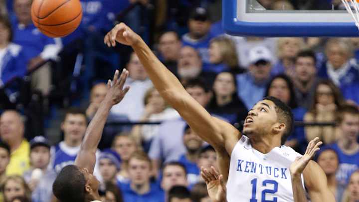 Watch: Kentucky's Karl-Anthony Towns rejects UNC's Nate Britt