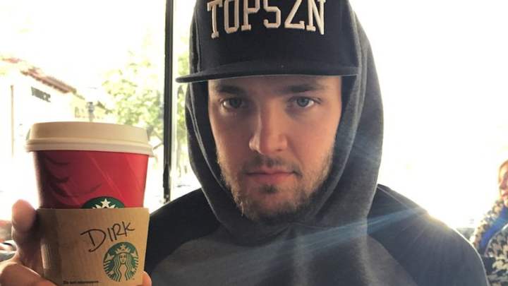 Chandler Parsons is Dirk Nowitzki, according to Starbucks cup Chandler Parsons is Dirk Nowitzki, according to Starbucks cup