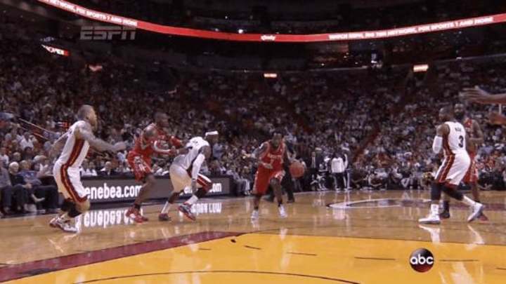 Video: Rockets' Patrick Beverley dunks on Heat's Chris Bosh