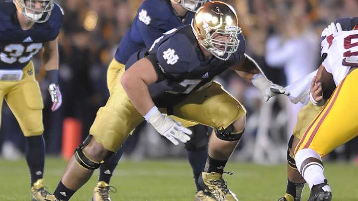 Report: Back injury ends Notre Dame senior OL Christian Lombard's career