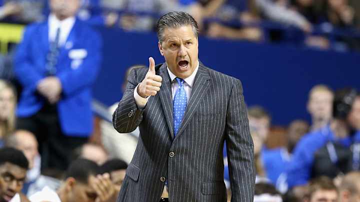 Kentucky's John Calipari calls for a substitution by dancing Kentucky's John Calipari calls for a substitution by dancing
