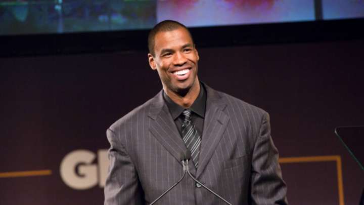 Commissioner Adam Silver congratulates Jason Collins on signing with Nets