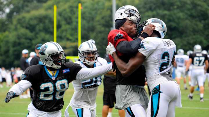 Panthers QB Cam Newton defends role in scuffle at camp Panthers QB Cam Newton defends role in scuffle at camp