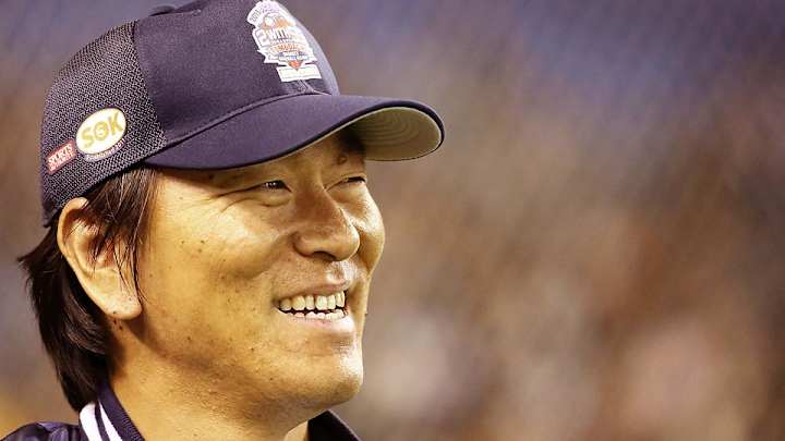 Former Yankee Hideki Matsui pitched in an amateur baseball tournament