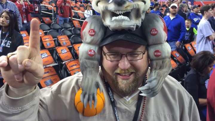 This Wisconsin fan made a terrifying badger hat