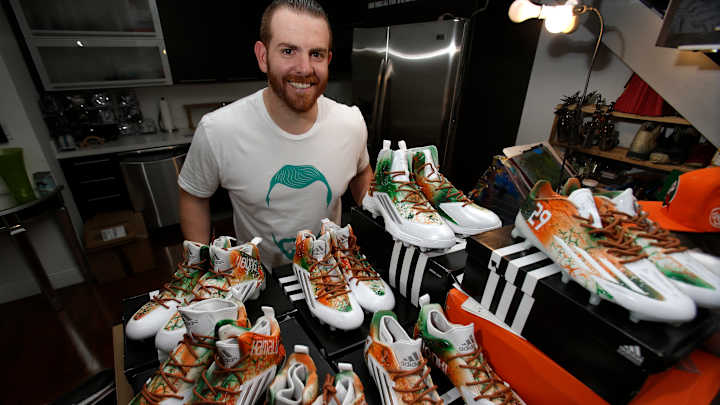 Miami and Nebraska are first teams to all wear custom cleats Miami and Nebraska are first teams to all wear custom cleats