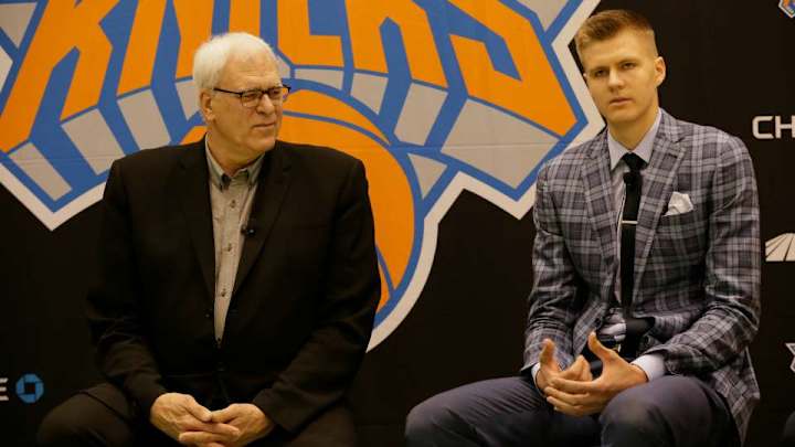 Knicks’ Kristaps Porzingis is showing off his Phil Jackson socks Knicks’ Kristaps Porzingis is showing off his Phil Jackson socks