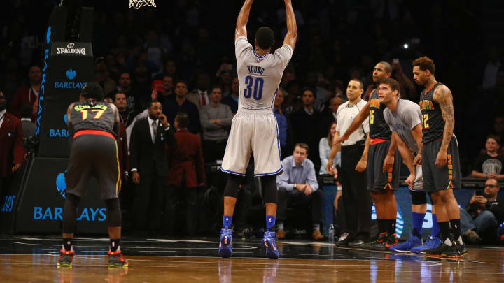Thaddeus Young's 2 free throws lift Nets over Hawks 90-88