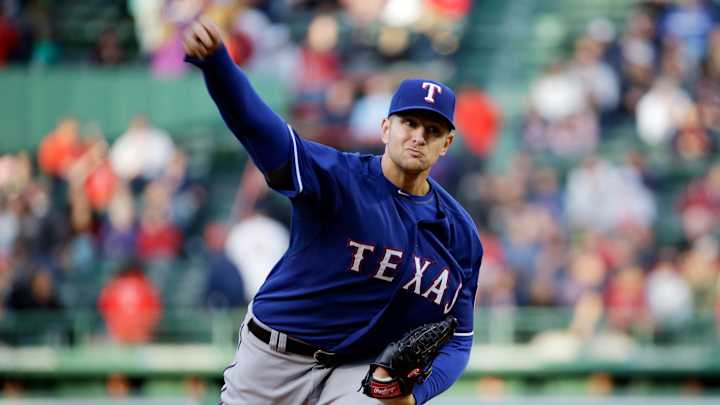 Klein wins 1st major league start, Rangers top Red Sox 2-1
