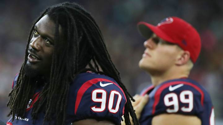 Texans’ J.J. Watt (back), Jadeveon Clowney (sickness) miss practice