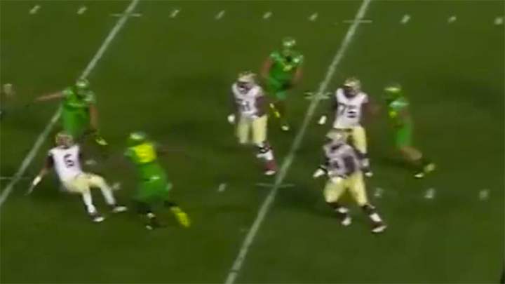 Watch: Jameis Winston slips, throws ball backwards as FSU implodes