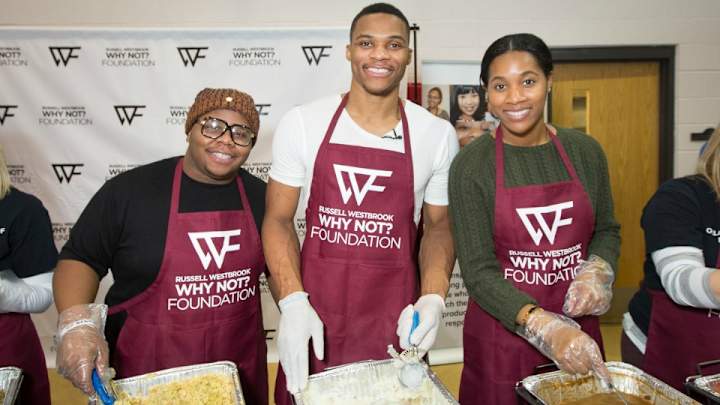 Russell Westbrook held a Boys & Girls Club Thanksgiving dinner Russell Westbrook held a Boys & Girls Club Thanksgiving dinner