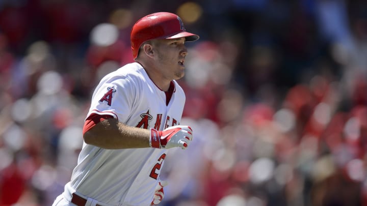 Angels OF Trout out against Houston with wrist injury