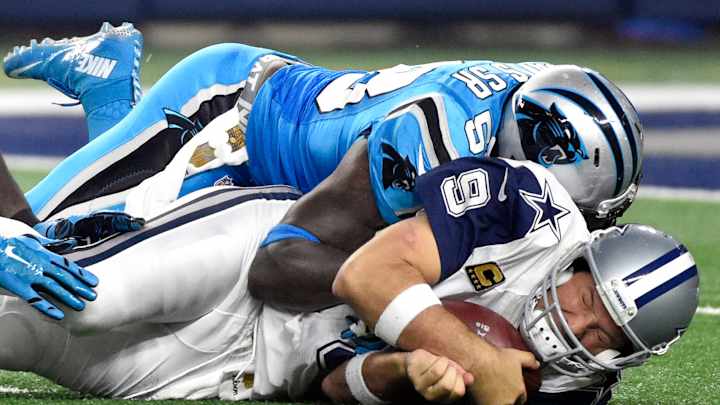 Panthers still perfect, Romo hurt again in 33-14 Dallas loss