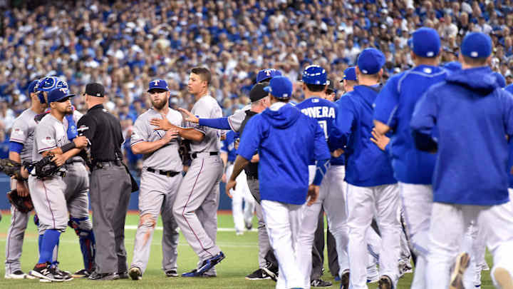 Donaldson trades words with Kela, benches clear in ALDS Donaldson trades words with Kela, benches clear in ALDS