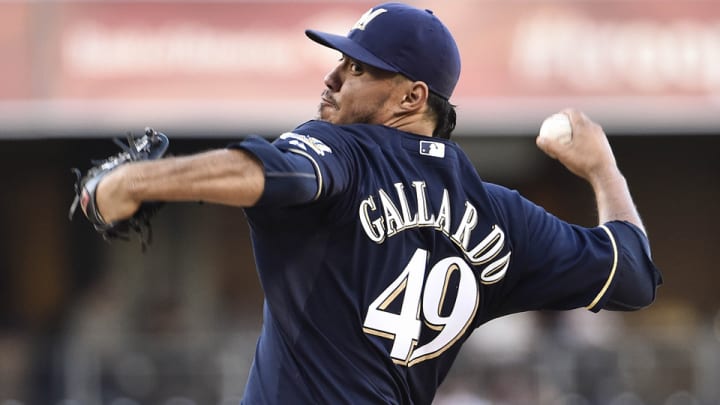 Rangers acquire Brewers pitcher Yovani Gallardo for three prospects Rangers acquire Brewers pitcher Yovani Gallardo for three prospects