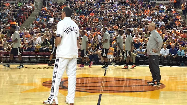Somehow, Jeff Hornacek still fits in his Suns warmup from 1992 Somehow, Jeff Hornacek still fits in his Suns warmup from 1992
