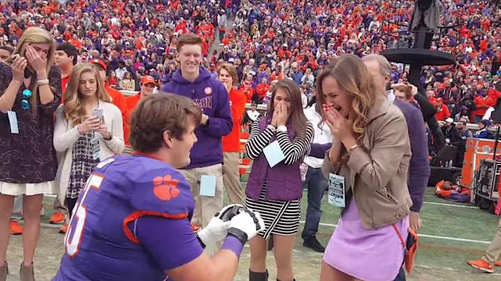 Clemson lineman Daniel Stone proposes to girlfriend before Senior Day game