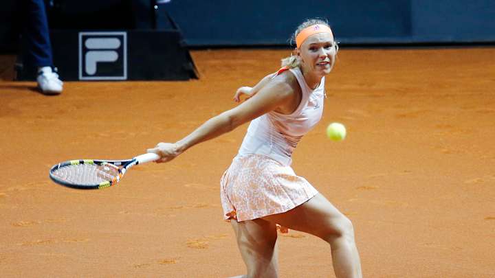 Kerber upsets Wozniacki to win Porsche Grand Prix