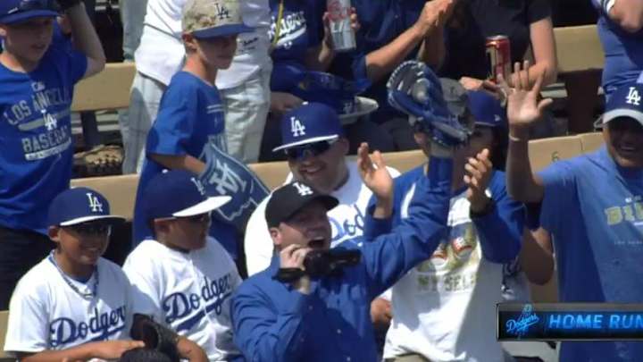 Dodgers fan films himself catching home run for second time this month Dodgers fan films himself catching home run for second time this month