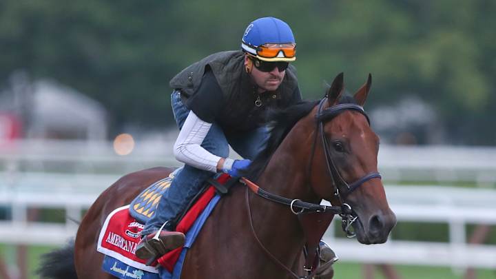 American Pharoah gets 1st look at Saratoga Race Course American Pharoah gets 1st look at Saratoga Race Course