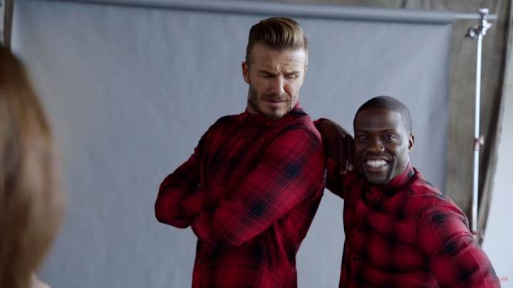 Watch Kevin Hart mimic David Beckham in new H&M ads Watch Kevin Hart mimic David Beckham in new H&M ads
