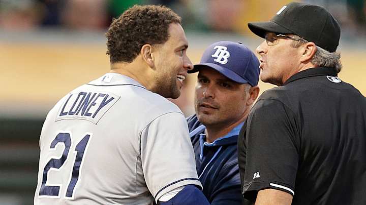 MLB suspends James Loney one game for making contact with umpire