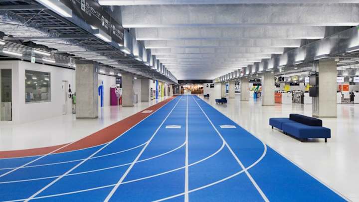 Tokyo airport gets track-themed redesign for 2020 Olympics