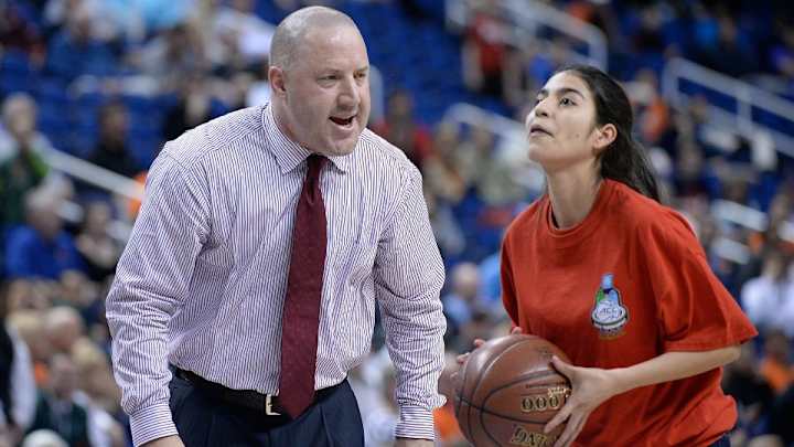Buzz Williams coaches shooting contest during late timeout