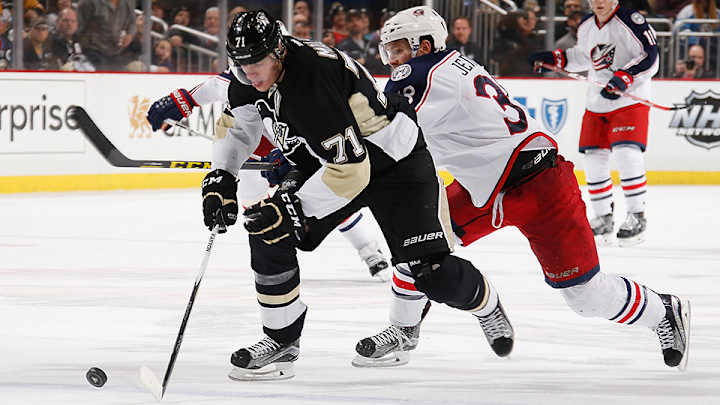 Watch: Boone Jenner levels Evgeni Malkin with knee-on-knee hit