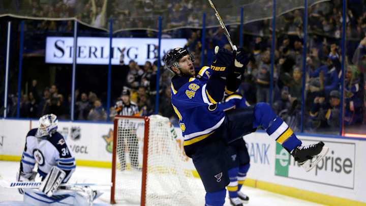 Backes has 2 goals, assist to lead Blues past Jets