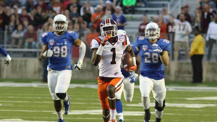 Beamer goes out a winner as Virginia Tech beats Tulsa 55-52