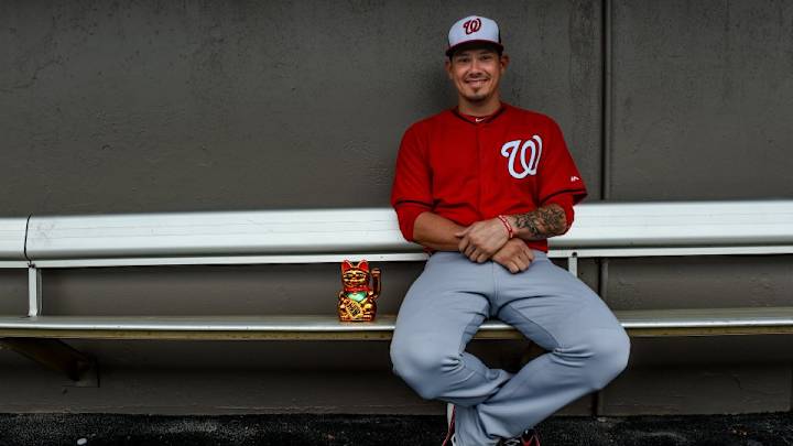 Nationals' Jose Lobaton's lucky cat figurine has a name