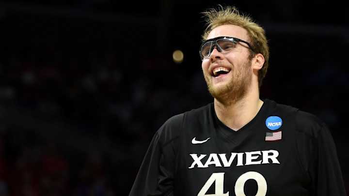 Xavier's Matt Stainbrook stopped by Dan Patrick Show in full uniform Xavier's Matt Stainbrook stopped by Dan Patrick Show in full uniform