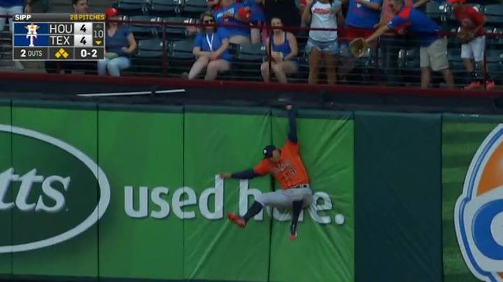 Astros' George Springer robs potential walk-off grand slam