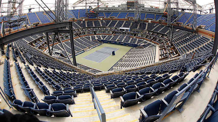 AP PHOTOS: US Open roof taking shape in New York