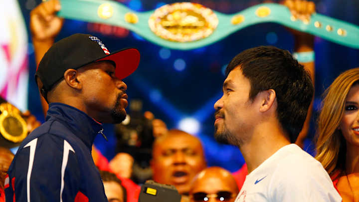 Watch: Floyd Mayweather hits Manny Pacquiao below the belt Watch: Floyd Mayweather hits Manny Pacquiao below the belt